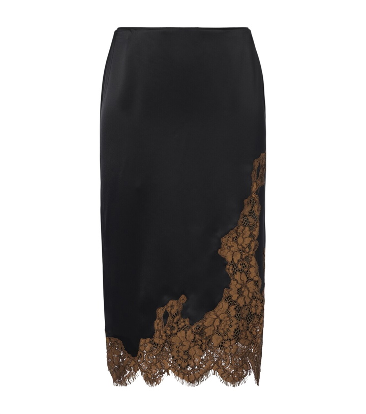Photo: Dorothee Schumacher Shiny Statement lace-trimmed satin midi skirt