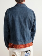 Small Talk - Striped Denim-Jacquard Trucker Jacket - Blue
