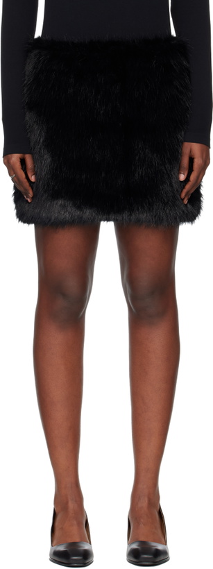Photo: TONYWACK Black Faux-Fur Miniskirt