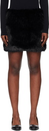 TONYWACK Black Faux-Fur Miniskirt