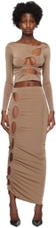 TYRELL SSENSE Exclusive Brown Blouse & Midi Skirt Set