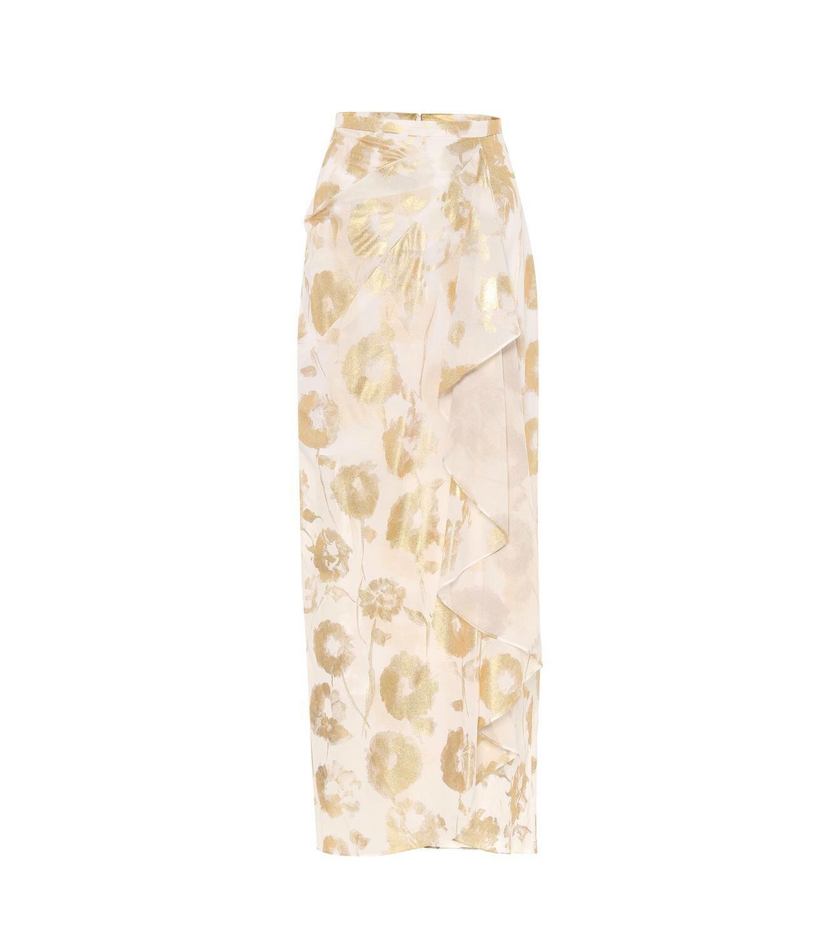 Halpern Floral cotton-voile wrap skirt