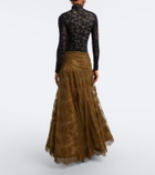Zimmermann Clash draped lace maxi skirt