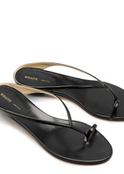 Khaite Marion Leather Thong Sandals Black