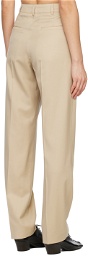 Arch The Beige Simple Line Trousers