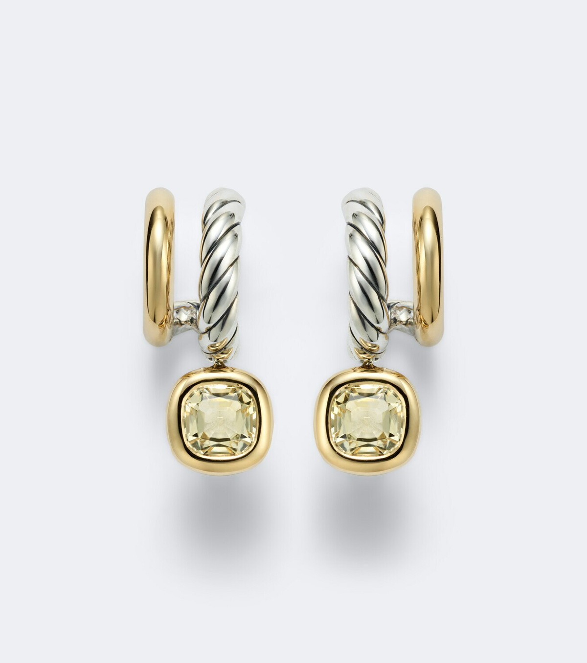 David Yurman DY Mercer® 18kt gold and sterling silver drop earrings with citrines