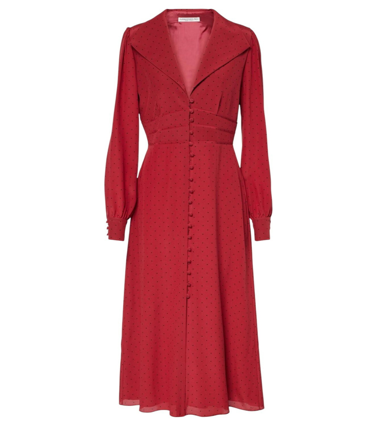 Alessandra Rich Puff-sleeve silk midi dress Alessandra Rich