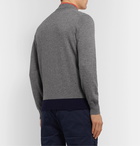 Brunello Cucinelli - Contrast-Tipped Cashmere Zip-Up Sweater - Gray