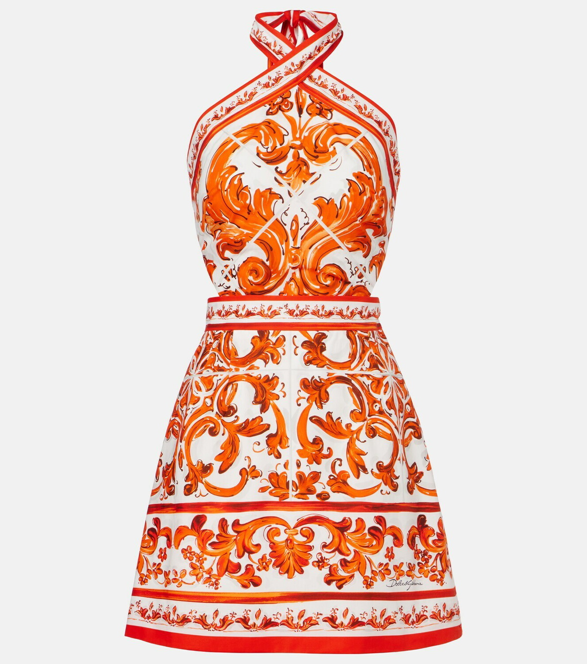 Dolce&Gabbana Majolica cotton poplin minidress