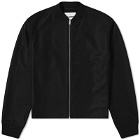 Jil Sander Men's Melton Wool Bomber Jacket in Black