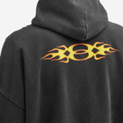 Balenciaga Men's Oversized Flame Hoody in Washed Out Black