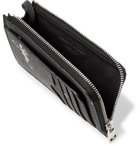 Alexander McQueen - Printed Full-Grain Leather Zipped Cardholder - Men - Black