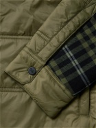 Aztech Mountain - Loge Peak Padded Quilted Nylon and Checked Brushed Cotton-Flannel Ski Shirt - Green