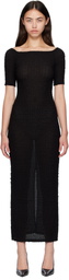 Silk Laundry Black Pebble Off The Shoulder Midi Dress