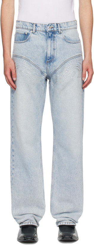 Photo: Y/Project SSENSE Exclusive Blue Crystal Jeans