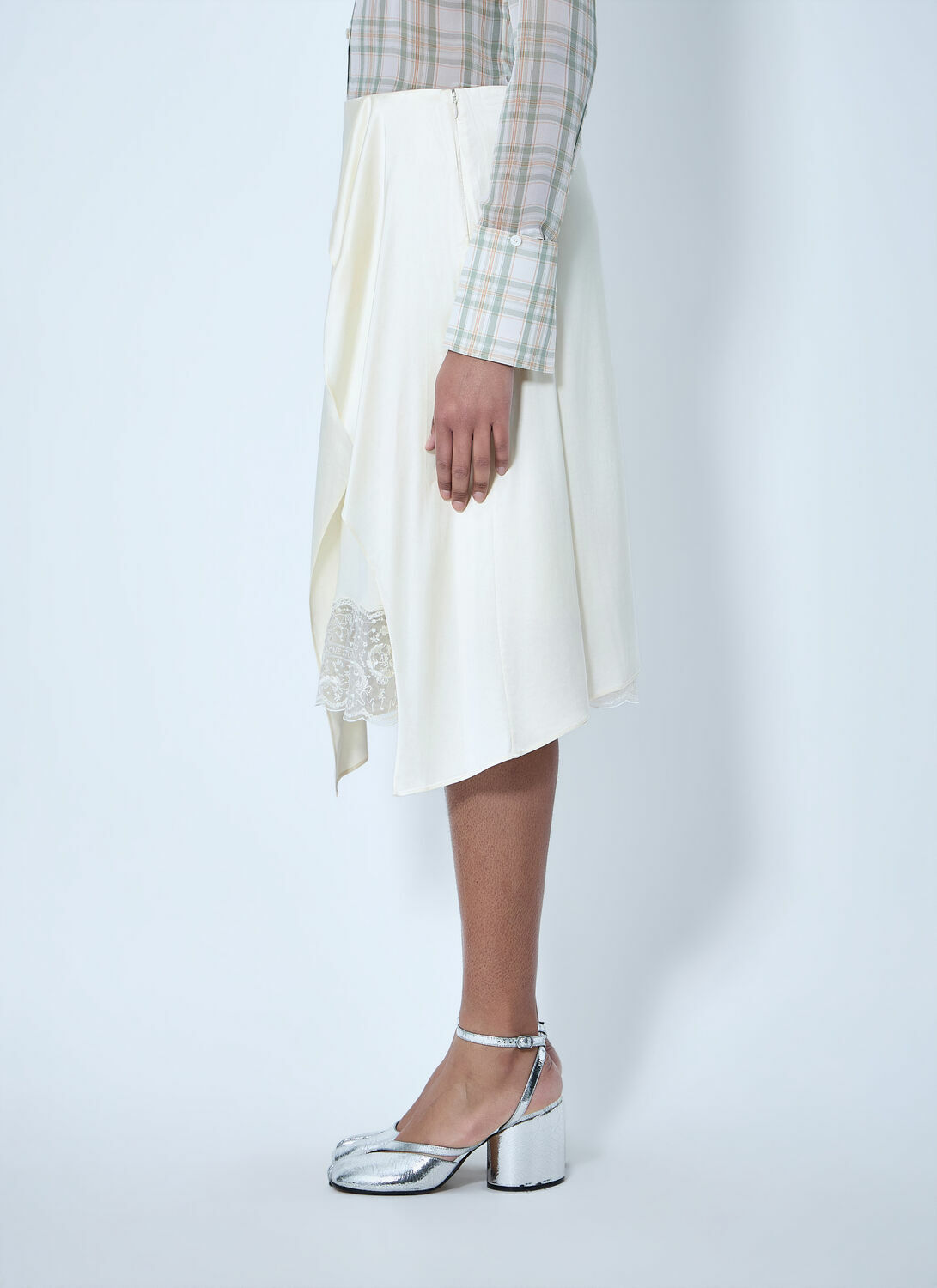 Acne Studios Asymmetric Lace-Trim Skirt