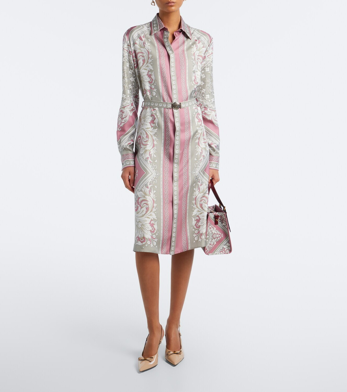 Versace Medusa printed silk twill shirt dress