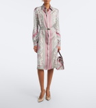 Versace Medusa printed silk twill shirt dress