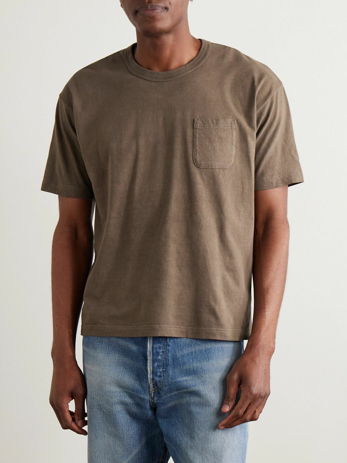 Visvim - Jumbo Garment-Dyed Cotton-Jersey T-Shirt - Brown Visvim