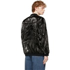 Doublet Black Gradation Chaos Embroidery Bomber Jacket