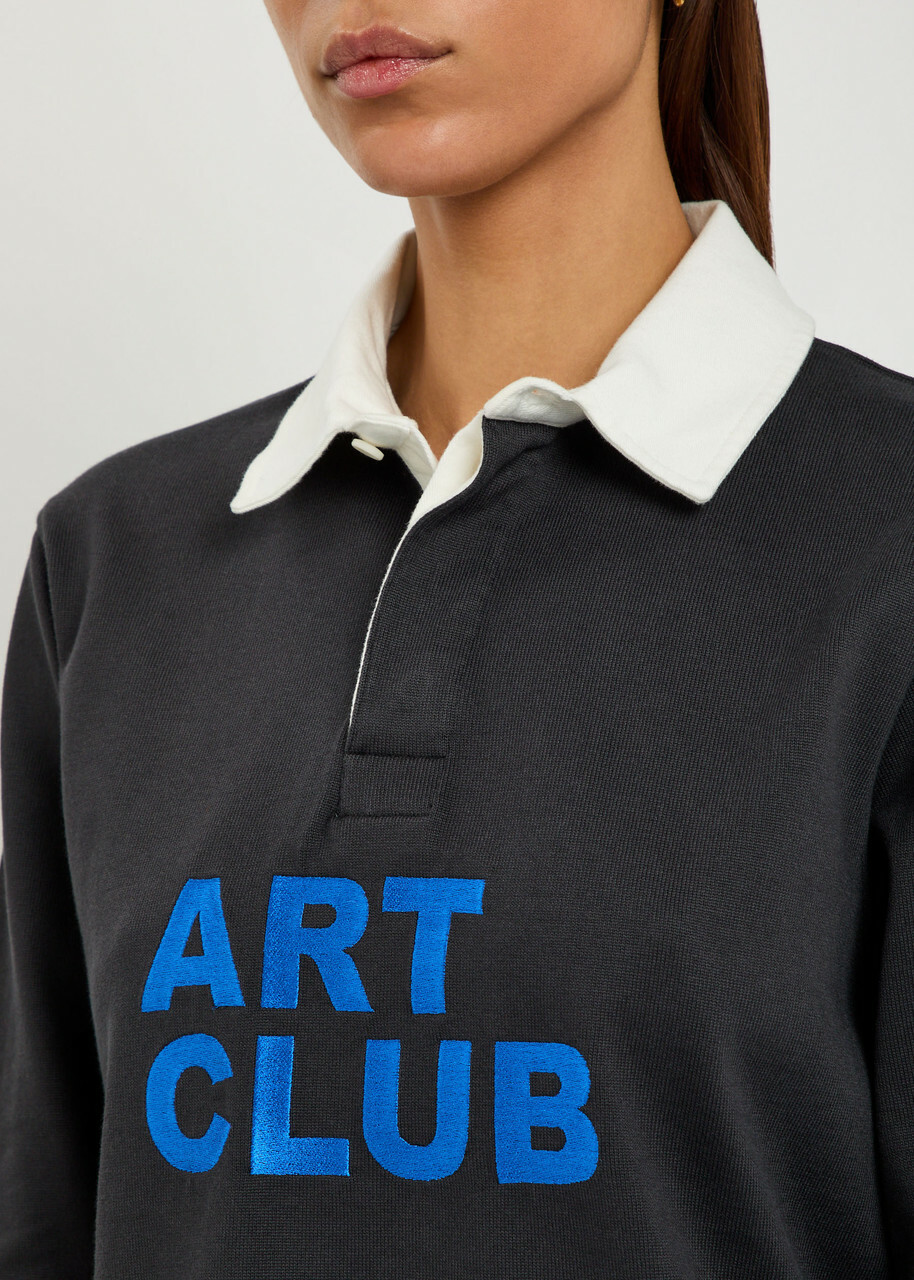 JW Anderson Art Club Rugby Cotton Polo Shirt Black