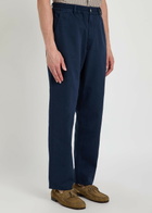 Forét Straight-leg Twill-cotton Trousers Navy