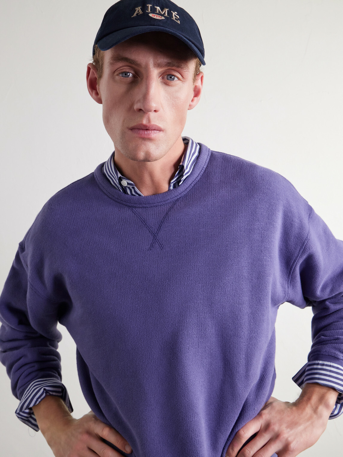 Aimé Leon Dore - Nyc Logo-Embroidered Cotton Cap - Blue