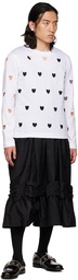 Simone Rocha SSENSE Exclusive White Heart Cutout Long Sleeve T-Shirt