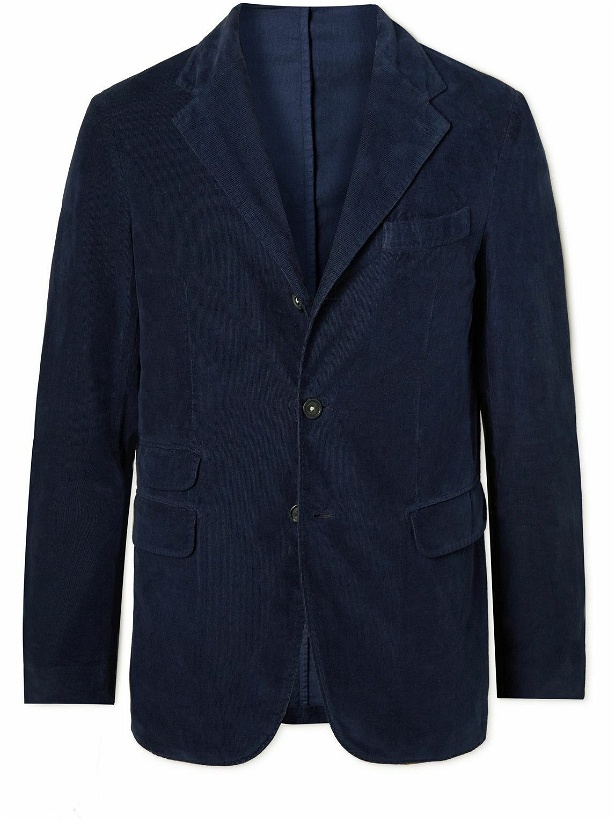Photo: Massimo Alba - Sloop Slim-Fit Cotton-Corduroy Suit - Blue