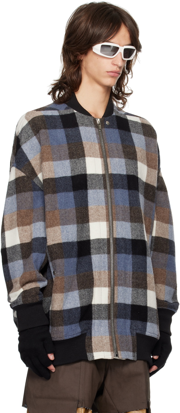 Rick Owens Blue Porterville Jumbo Peter Flight Bomber Jacket Rick