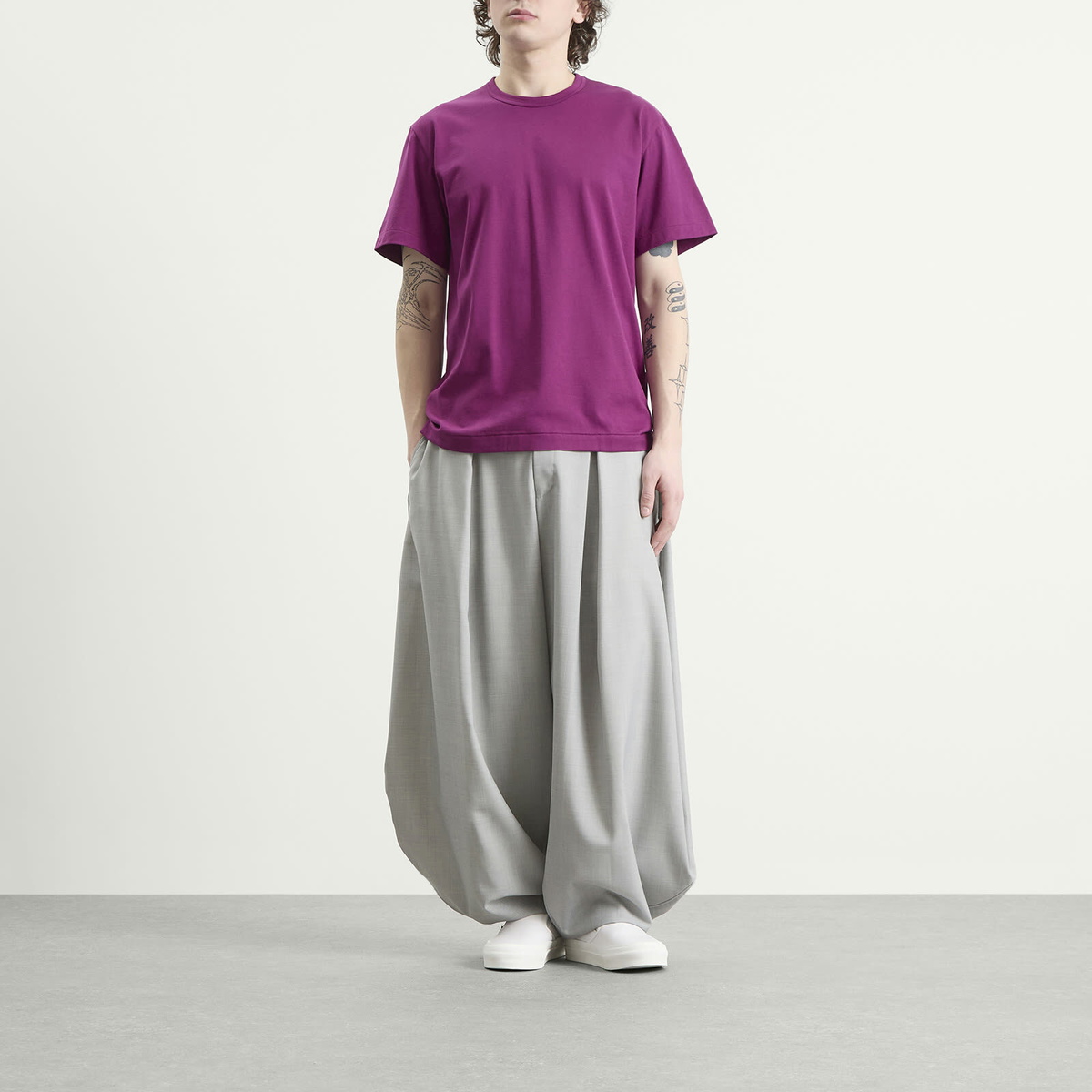 Comme des Garçons Homme Plus Men's Plain Cotton T-Shirt in Purple