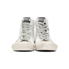 Golden Goose White and Grey Canvas Francy Sneakers