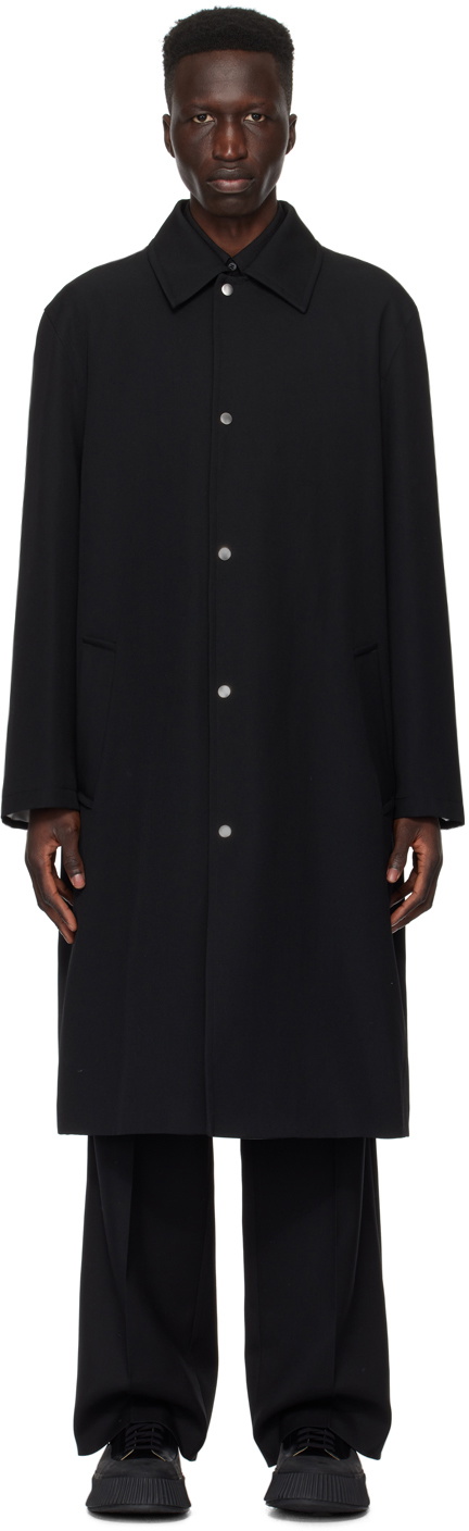 Jil Sander Black Press-Stud Coat Jil Sander