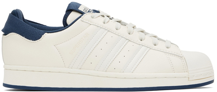 Photo: adidas Originals Off-White & Navy Parley Edition Superstar Sneakers