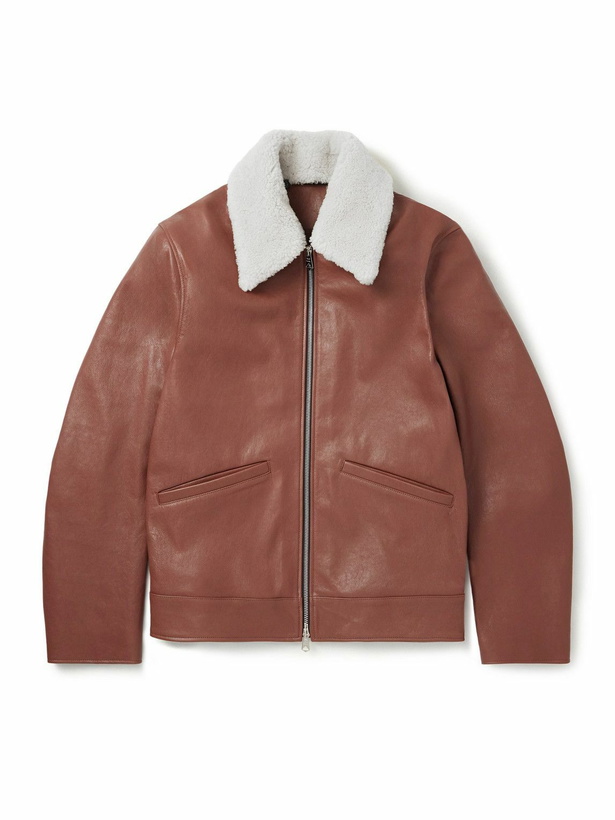 Photo: Paul Smith - Shearling-Trimmed Leather Jacket - Brown