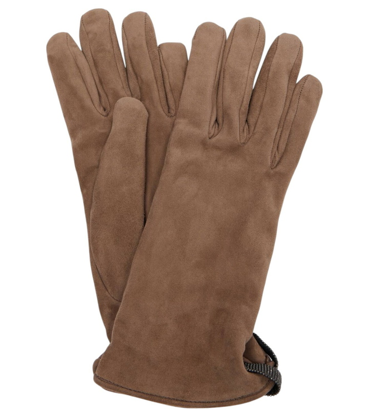 Photo: Brunello Cucinelli Monili suede gloves