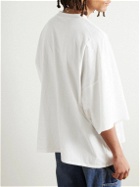KAPITAL - Denim Repair Oversized Printed Cotton-Jersey T-Shirt - White