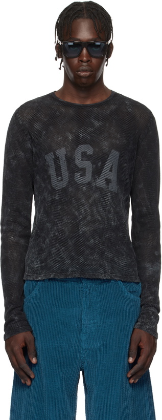 Photo: GUESS USA Black Front Lettering T-shirt