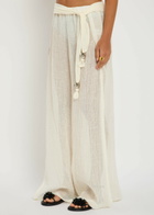 Lisa Marie Fernandez Linen-blend Wide-leg Trousers White