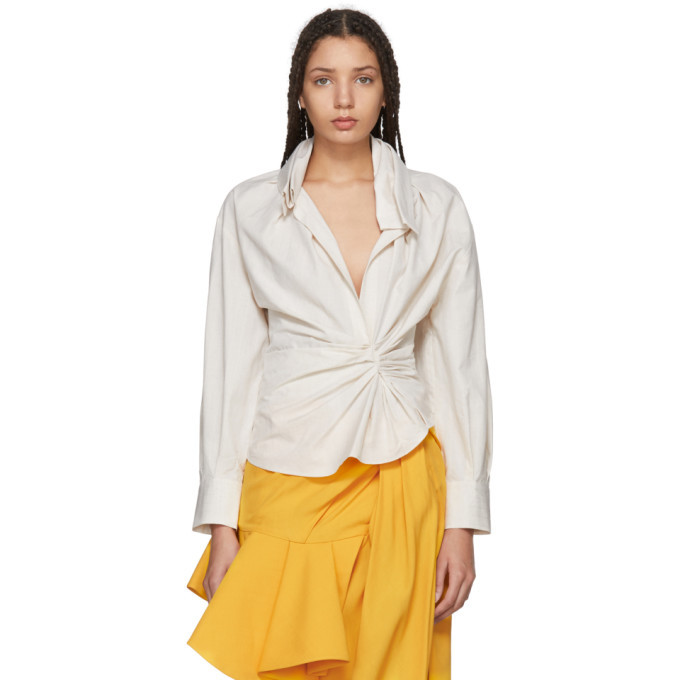 トップス jacquemus La Chemise Belem Shirt Jacquemus Beige La Chemise Belem Blouse Jacquemus