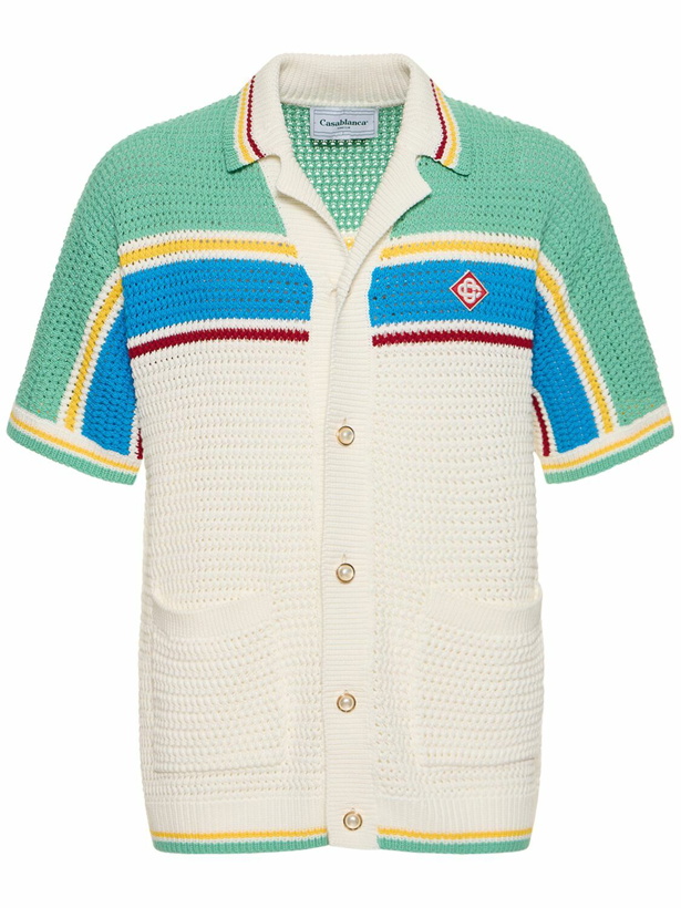 Photo: CASABLANCA Crocheted Cotton Tennis Shirt