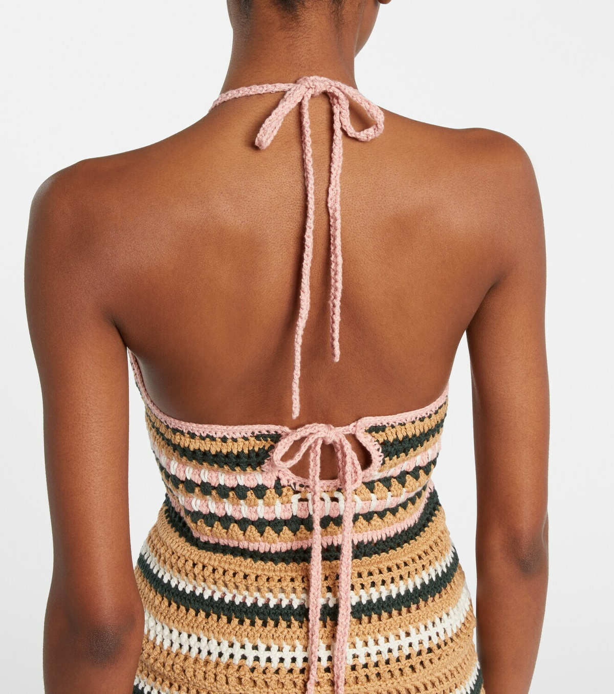 The Upside Crochet halterneck cotton top