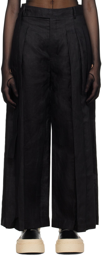 Photo: Subtle Le Nguyen Black Pleated Trousers