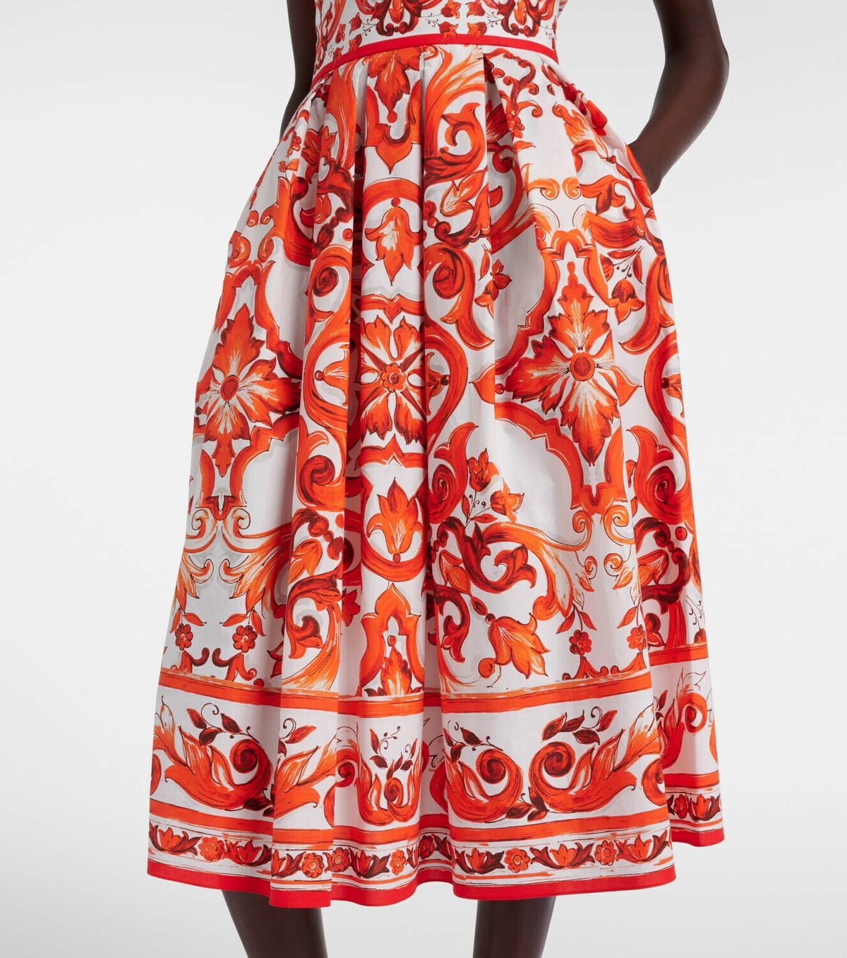 Dolce&Gabbana Majolica printed cotton poplin midi dress