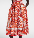 Dolce&Gabbana Majolica printed cotton poplin midi dress