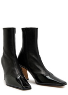 Khaite Nevada 85 Leather Ankle Boots Black