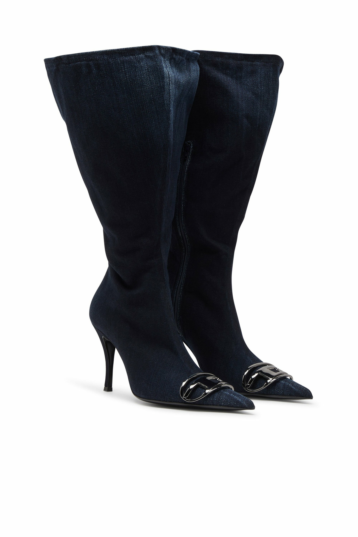 Diesel D-Venus-Wide knee-high boots in denim - Boots Womens in Blue