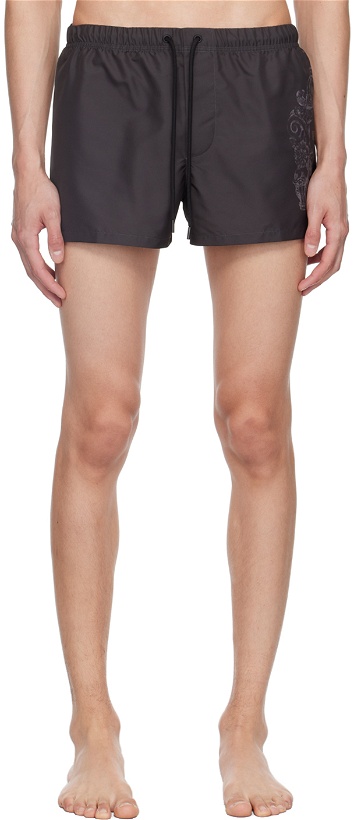 Photo: Versace Underwear Black Cartouche Swim Shorts