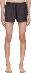 Versace Underwear Black Cartouche Swim Shorts