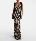 Nina Ricci Zebra-print satin gown